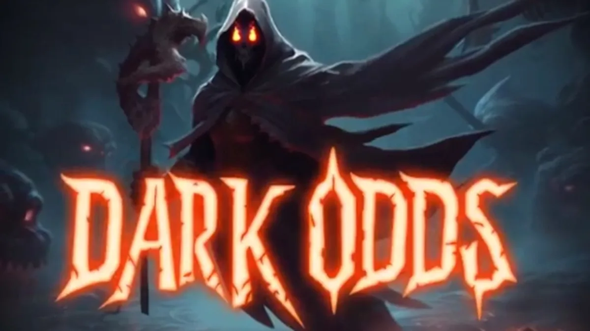 Tampilan visual slot Dark Odds dengan tema horor Halloween yang mencekam